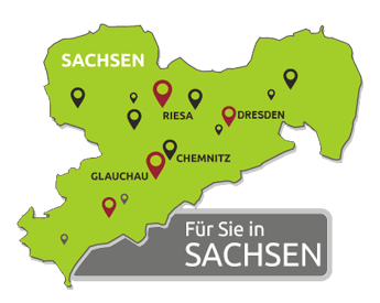 Glauchau, Chemnitz, Dresden. Für Sie in Sachsen